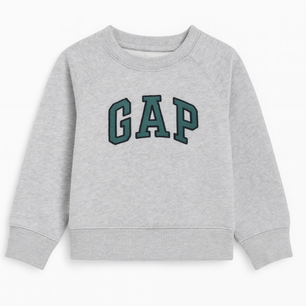 GAP Kids Logo Sweatshirt 4T Grey Green Crewneck Pullover